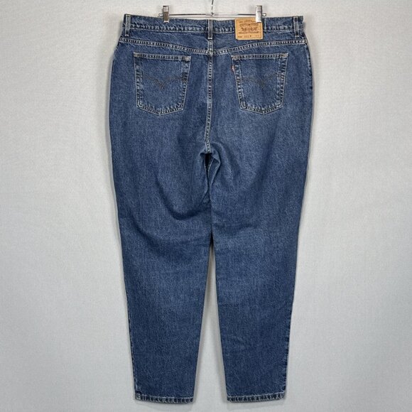 VTG Levis Jeans Womens Plus Size 24 Long Blue 522 Tapered 90s Made In USA Denim - Picture 1 of 10